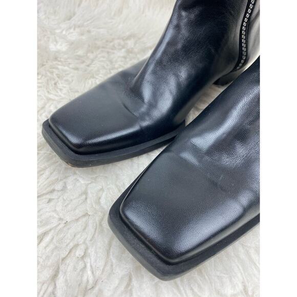 Frame Le Maddox Women's 38 EU 7.5 US Black Leather Square Toe Ankle Booties - Picture 5 of 13